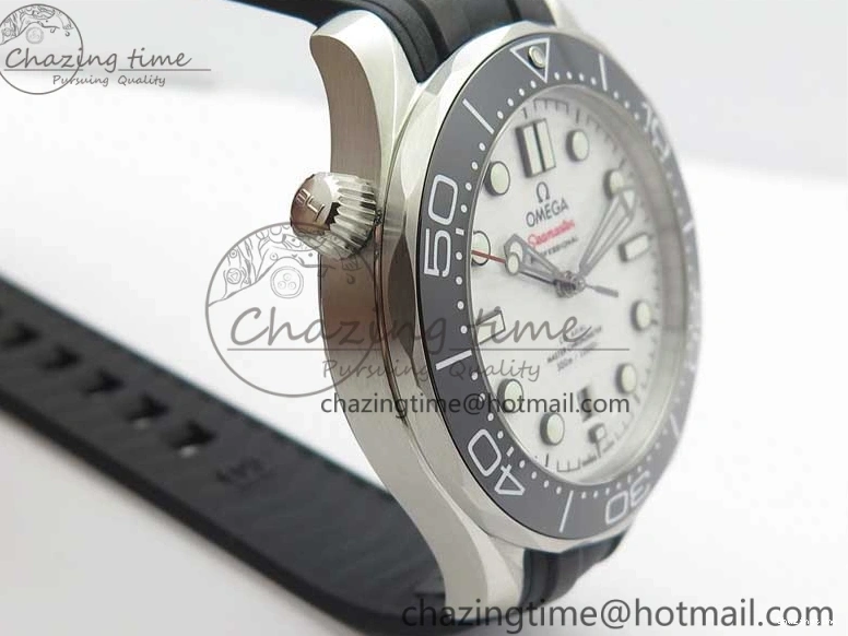 0410 2019 Seamaster Diver 300M OMF Best Edition Black Ceramic White Dial on Black Rubber Strap A WaterResistant 7938